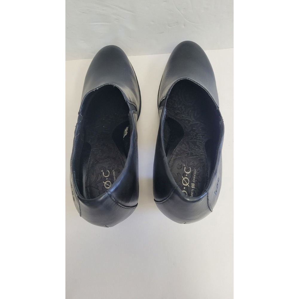 B.Ø.C. Børn Concepts Slip On Loafer-Style Heels Black Leather‎ Size US 11 EU 43 - Picture 9 of 10